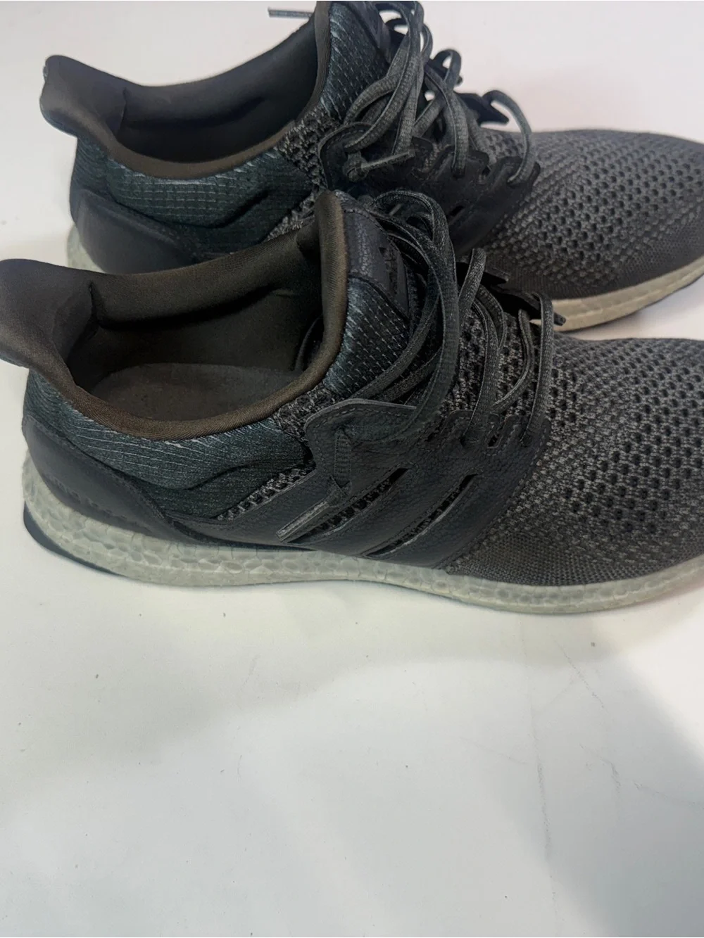 adidas Ultra Boosts Men's Black Knit Athletic Trainers Shoes